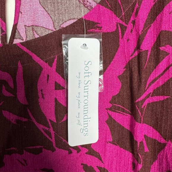 Soft Surroundings Oceo Gauze Boxy Tunic Top In Tropical Fuchsia Size XL NWT - Picture 6 of 8
